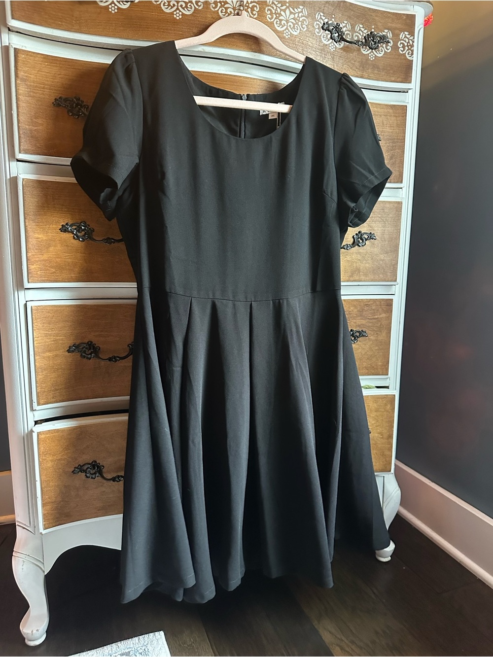 Kling Black Short-Sleeve Fit & Flare Dress